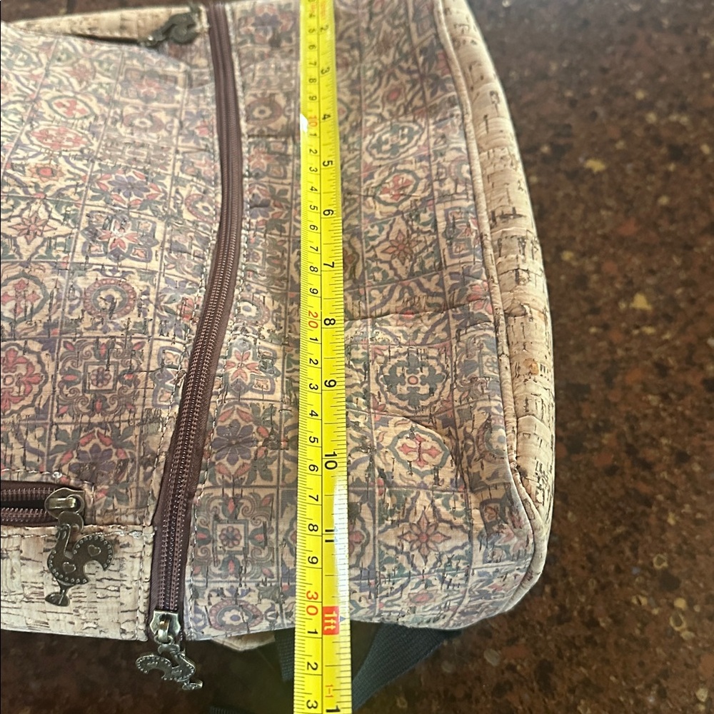 Portugal Cork Textured Backpack with Patterned Accents - Picture 11 of 12